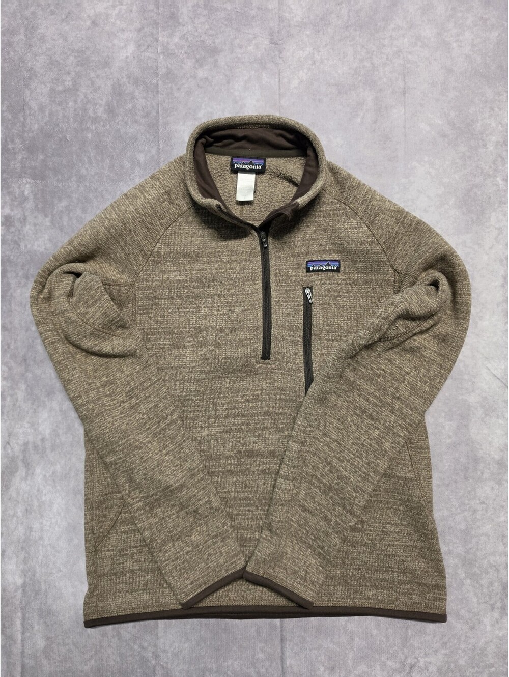 Patagonia Better Sweater 1/4 Zip Pullover Men's Medium Black Fleece Jacket Logo